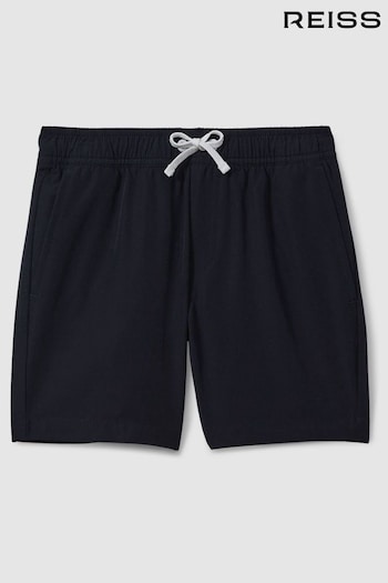 Reiss Navy Shore Plain Drawstring Waist Swim Shorts (914391) | £28