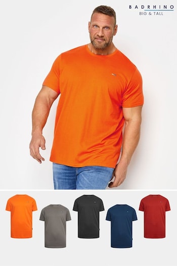 BadRhino Big & Tall Black Short Sleeve T-Shirts 5 Pack (914419) | £43