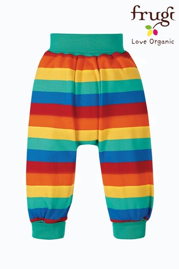 Frugi Red Rainbow Stripe Organic Cotton Harem Style Trousers (914424) | £22 - £24