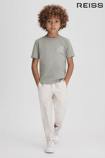 Reiss Pistachio Jude Senior Cotton Crew Neck T-Shirt (914581) | £16