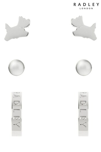 Radley Ladies Silver Tone Baylis Road Triple Pack Earrings Set (914615) | £45