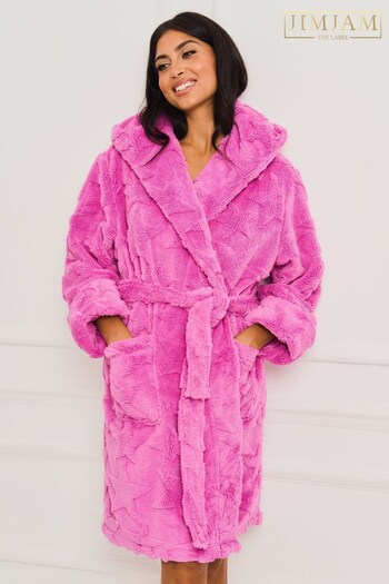 Jim Jam the Label Pink Fleece Star Dressing Gown (914620) | £38