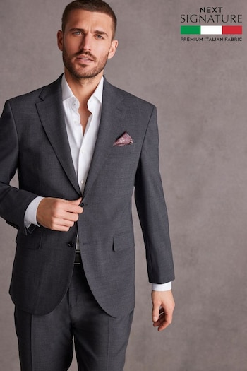 Grey Regular Fit Signature Italian Fabric Suit Jacket (914626) | £149