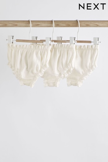 White tribal Knickers 3 Pack (0mths-2yrs) (914950) | £13