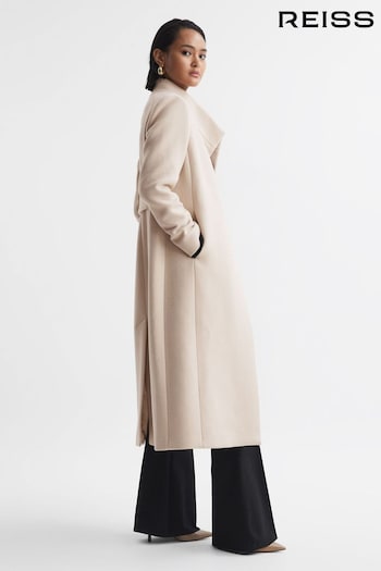 Reiss Stone Mischa Tailored Wool Blend Longline Coat (915002) | £368