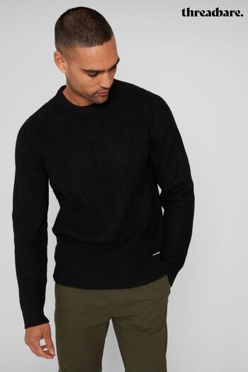 Threadbare Black Crew Neck Knitted Jumper (915431) | £13