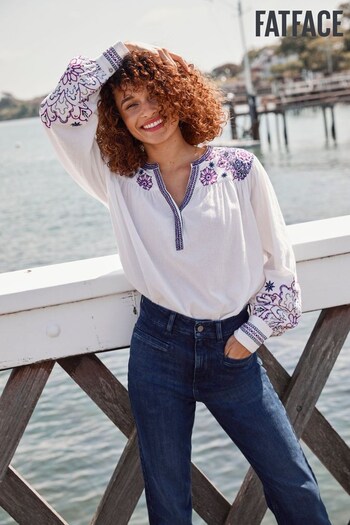 FatFace Cream Lou Embroidered Blouse (915457) | £56