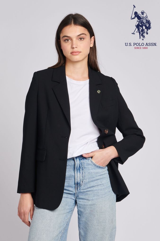 Buy Women s U.S. Polo Assn. Black Blazers Jackets Blazer Online