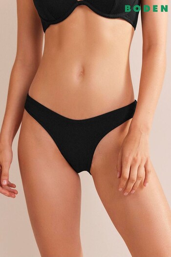 Boden Black Texture Curve Top Bikini Bottoms (915960) | £35