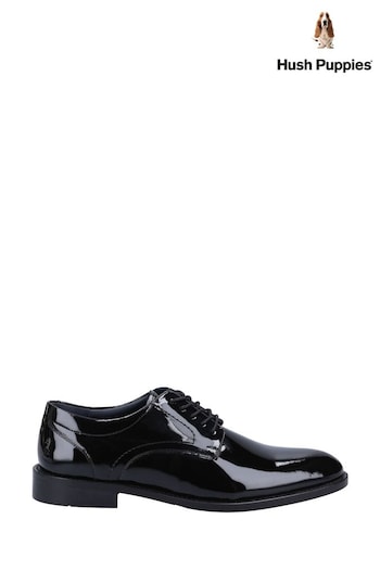Hush Puppies Damien Lace-Up Patent Black Ripstop Shoes (916024) | £85