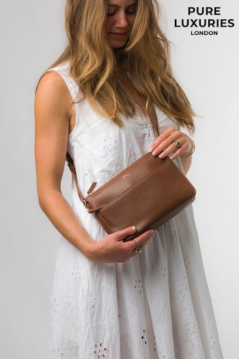 Pure Luxuries London Amber Nappa Leather Cross-Body Bag (916058) | £59
