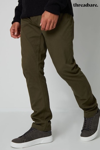 Threadbare Green Five Pocket Stretch Chino Trousers (916118) | £28