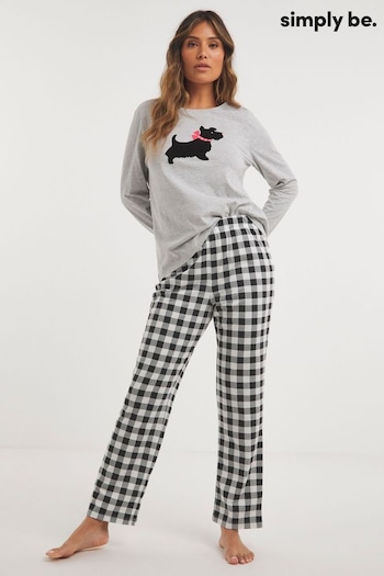 Simply Be Pretty Secrets Scotty Dog Value Black Pyjamas Set (916189) | £15