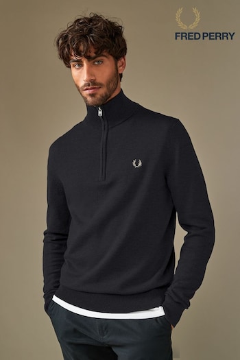 Fred Perry Classic Quarter Zip Knitted Jumper (916231) | £140