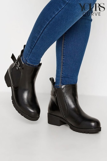 Yours Curve Black Extra Wide Fit Buckle Ankle Boots (916335) | £33