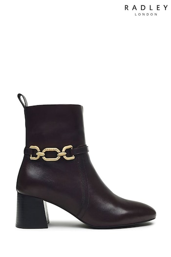 Radley Black London Cavendish Close Chunky Chain Ankle Boots (916543) | £179