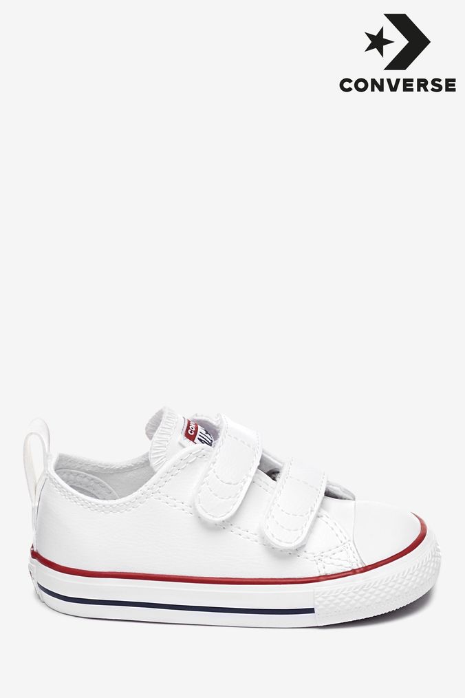 Converse White Leather Chuck Ox 2V Infant Trainers (916706) | £37