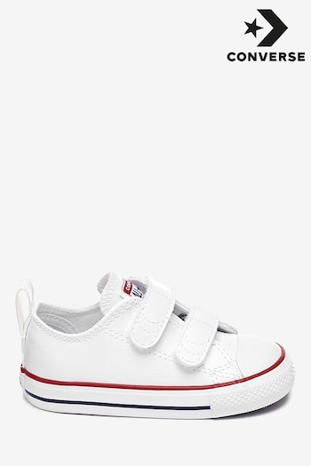 Converse Kids White Leather Chuck Ox 2V Infant Trainers (916706) | £37