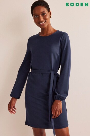 Boden Blue Violet Jersey Shift Dress Swirl (916765) | £85