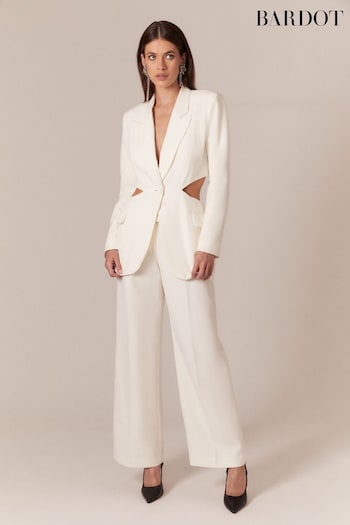 Bardot White Cassian Tailored Wide Leg Trousers Versace (916888) | £99