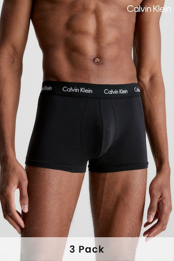Calvin Klein Cotton Stretch Low Rise Black Trunks 3 Packs (917047) | £42