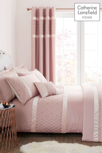 Catherine Lansfield Pink Sequin Cluster Duvet Cover and Pillowcase Set (917154) | £50 - £70