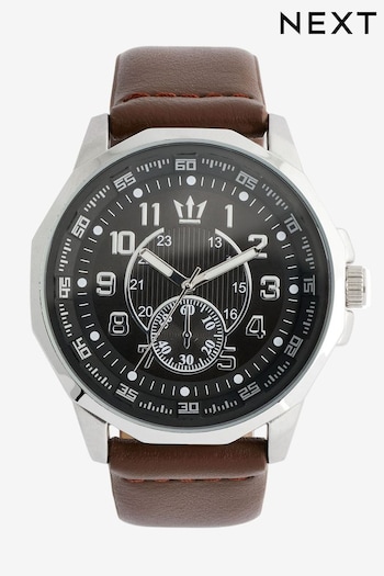 Brown PU Strap Watch (917304) | £35