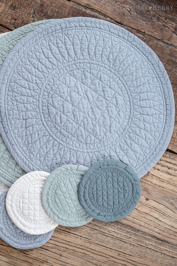 Mary Berry 4 Pack Green Signature Cotton Set of 4 Green Coasters (917435) | £12