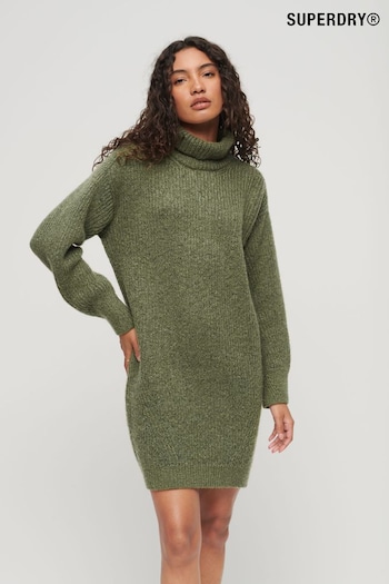 Superdry Green Knitted Roll Neck jumper Dress (917454) | £80