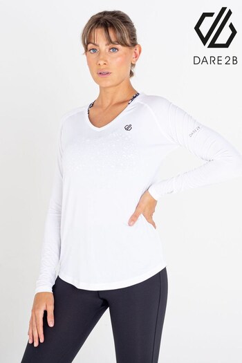 Dare 2b White Discern Long Sleeve T-Shirt (917658) | £21