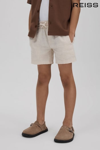 Reiss Stone Acen Linen Drawstring Shorts (917705) | £28