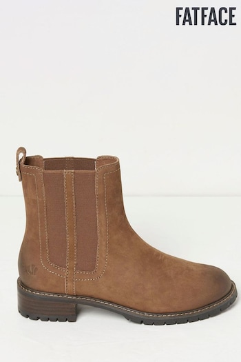 FatFace Brown Verity High Ankle Chelsea Valentino Boots (918150) | £65