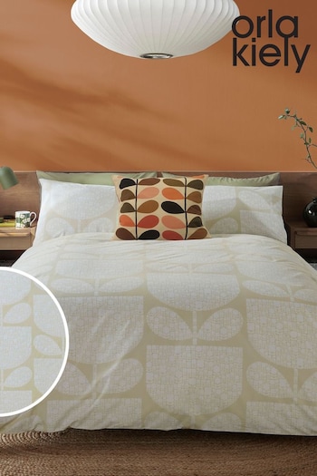 Orla Kiely Cream Block Garden Duvet Cover and Pillowcase Set (918254) | £50 - £95