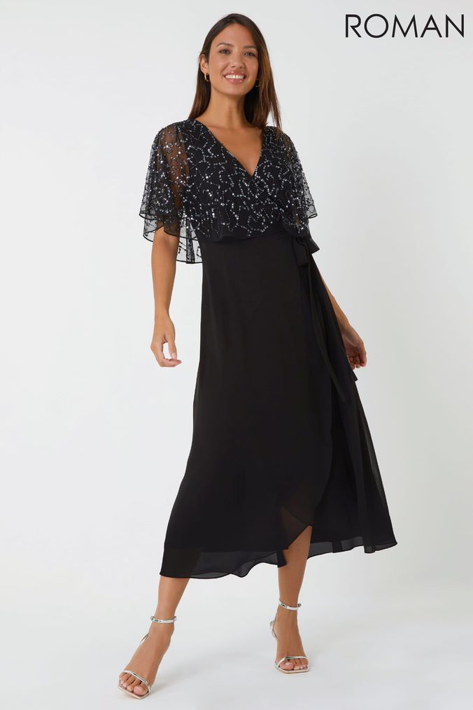 Buy Women s 14 Black Midi Wrap Dresses Online Rs01Shops