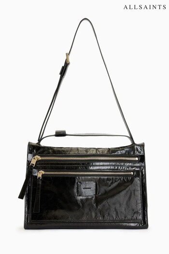 AllSaints Renee Shoulder Black Bag (918459) | £249
