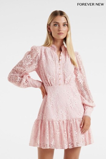Forever New Pink Eden Lace Mini Dress (918474) | £120