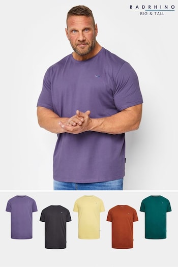 BadRhino Big & Tall Grey Short Sleeve T-Shirts 5 Pack (918537) | £43