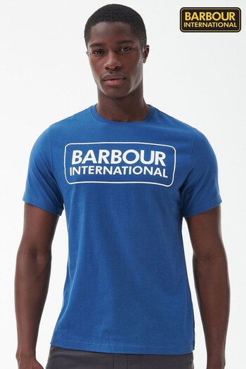 Barbour® International Blue Logo Washed T-Shirt (918573) | £33