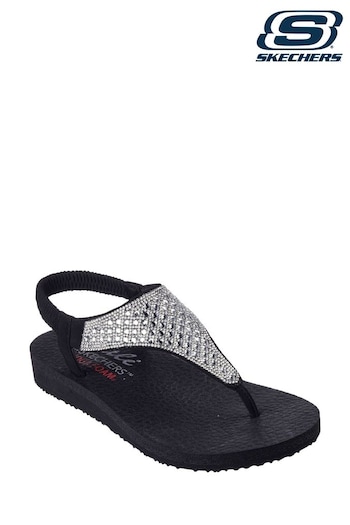 Skechers Child Light Black Meditation Rockstar Sandals (918617) | £39