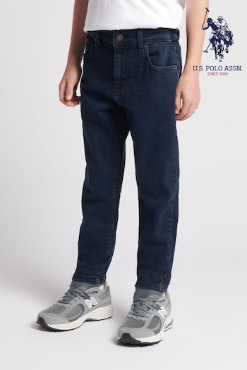 U.S. Watches Polo Assn. Boys 5 Pocket Slim Fit Denim Black Jeans (918652) | £40 - £48