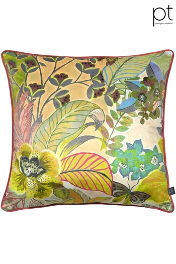 Prestigious Textiles Pastel Pink Hidden Paradise Botanical Feather Filled Cushion (918929) | £44