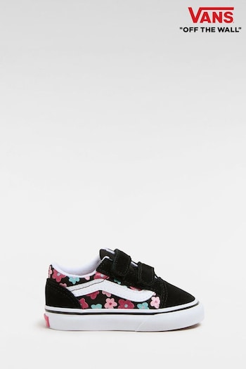 Vans Girls Old Skool Velcro Black Trainers (919226) | £40