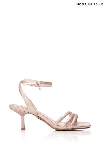 Moda in Pelle Natural Square Toe 3 Strap Heeled Sandals (919503) | £69