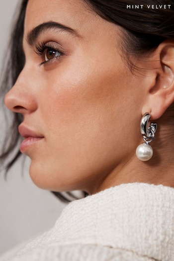 Mint Velvet Silver Tone Hoop Earrings (919622) | £25