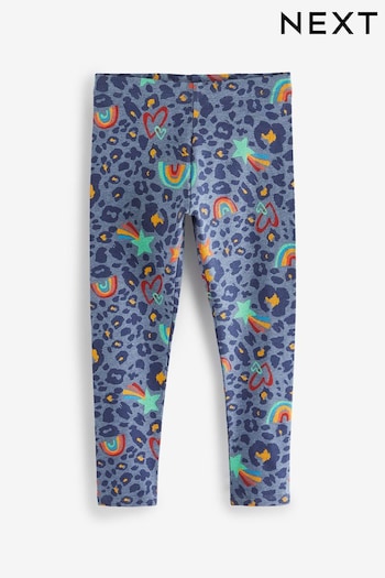 Blue Rainbow Animal Print Leggings (3-16yrs) (919812) | £5 - £10