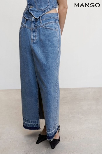 Mango Blue Denim Long Skirt (919930) | £50