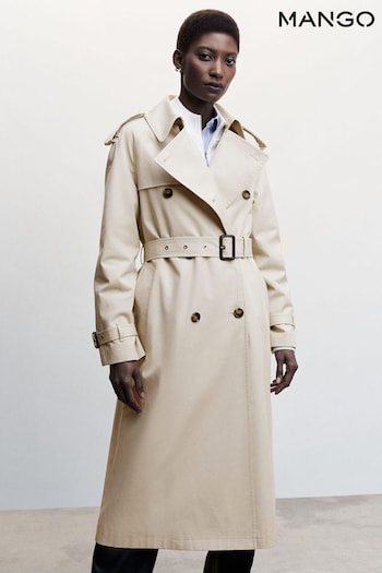 Mango Grey Cotton Belted Trench Coat (920038) | £140