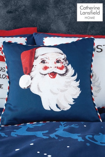 Catherine Lansfield Blue Letters To Santa Christmas Pocket Cushion (920144) | £16