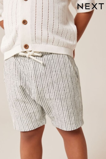 Black/White Stripe Jersey Belt Shorts (3mths-7yrs) (920147) | £5 - £7