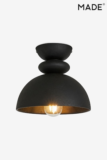 MADE.COM Black Freyja Flush Ceiling Light (920428) | £59